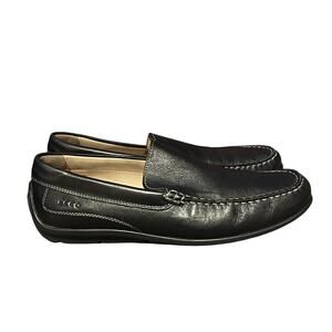 ECCO 10.5 Extra Wide Moc 2.0 LEATHER Driving Loafer Slip-On Dress Shoes Black 44